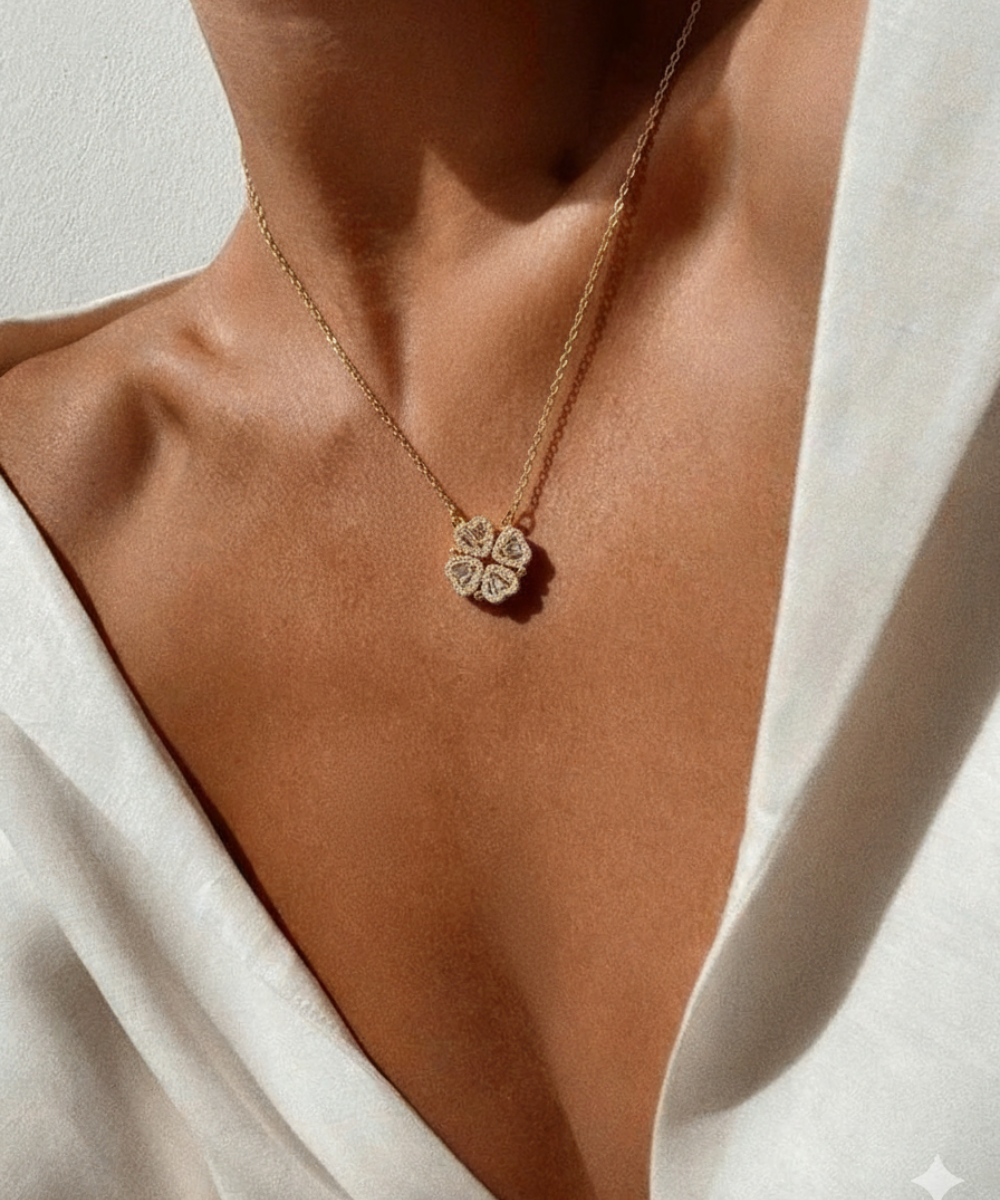 Collier chance et amour plaqué or