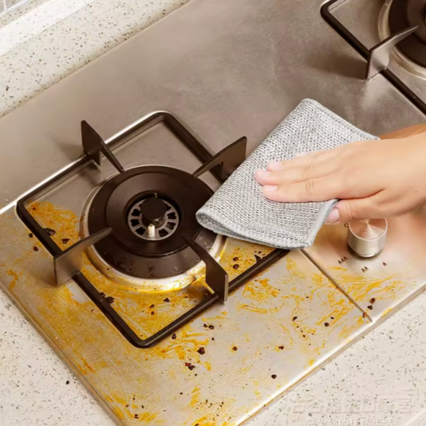 Torchon Grattant et Dégraissant- Lot de 5 - four casserole et feux