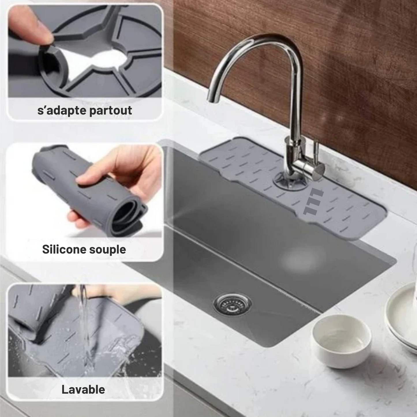 Tapis en silicone pour évier