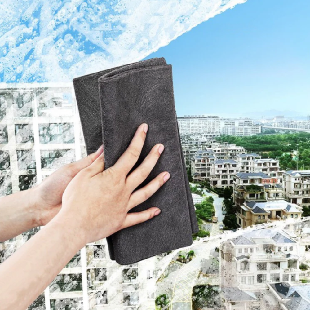 Chiffon Magique en Microfibre – Nettoie sans traces, sans peluches et sans effort. Idéal pour vitres, miroirs, surfaces brillantes et inox. Réutilisable, ultra-absorbant et écologique. Parfait pour un nettoyage rapide et efficace