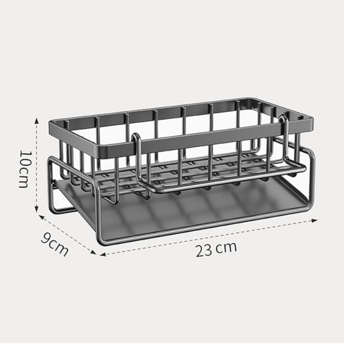 optimisez votre espace avec l'Organisateur d'Évier Belliori ! Doté d’un bac récupérateur d’eau, il garde votre plan de travail sec et propre. Parfait pour ranger éponges, savons, chiffons et accessoires. Design compact, pratique et hygiénique