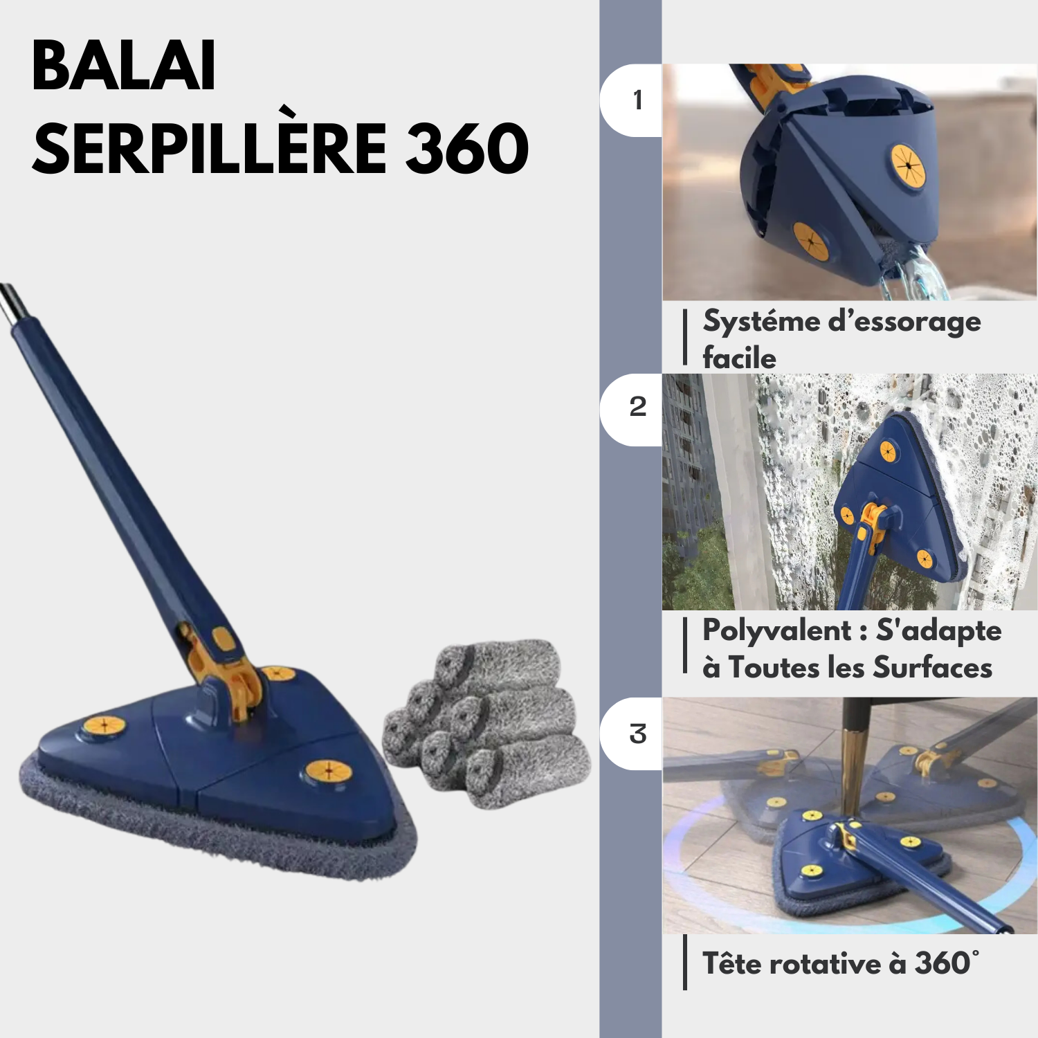 Serpillère Télescopique 360