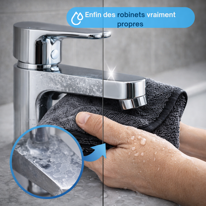 AquaPure – Le chiffon anti-calcaire pour salle de bain