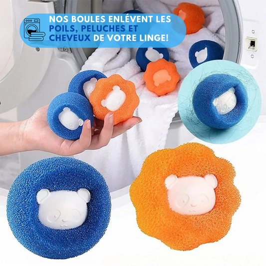 Lot de 3 Boules Anti-Poils – Machine à laver