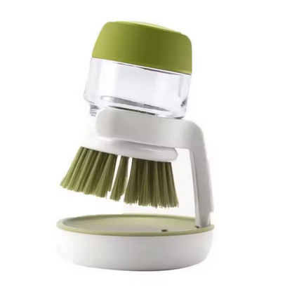 Brosse de vaisselle avec réservoir et support