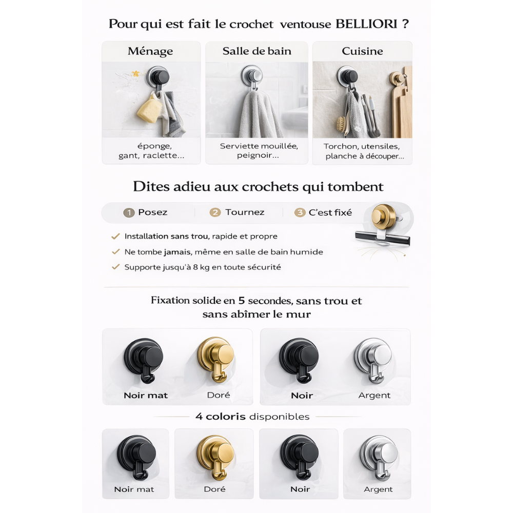 Crochets à ventouse X4